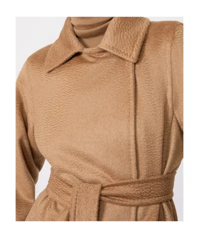 Max Mara Long-sleeved Coat In Brown