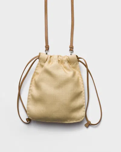 Prada Drawstring Clutch In Neutral