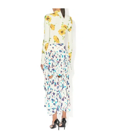 Alaïa Long-sleeved Patterned Bodysuit In Multi