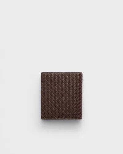 Prada Woven Textured Wallet In Yellow