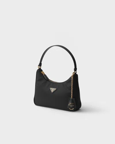 Prada Re-edition 2005 Mini Bag In Re-nylon And Saffiano In Black