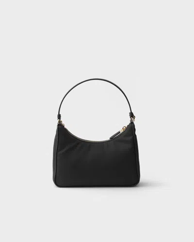 Prada Re-edition 2005 Mini Bag In Re-nylon And Saffiano In Black