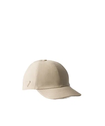Prada Linen Baseball Cap In Neutral