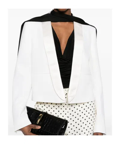 Tom Ford Wool Tuxedo Jacket In White