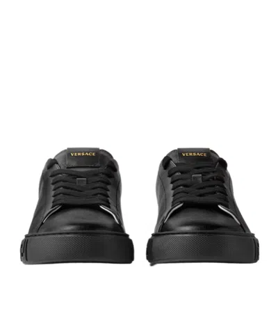 Versace Greca Leather Sneakers In Multi