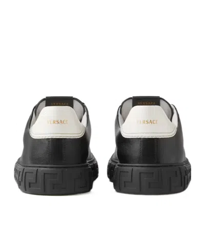 Versace Greca Leather Sneakers In Multi