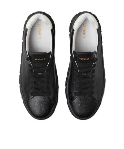 Versace Greca Leather Sneakers In Multi