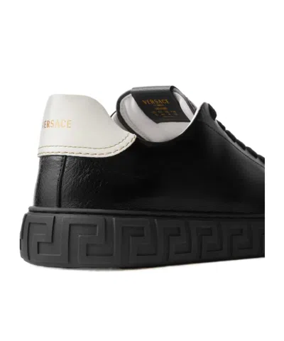 Versace Greca Leather Sneakers In Multi