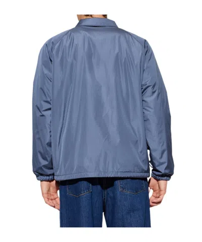Jil Sander Press-stud Raglan-sleeve Jacket In Blue