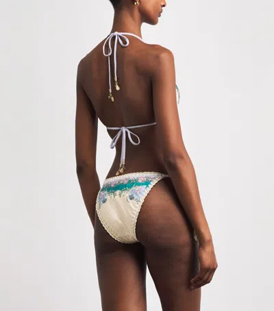 Zimmermann Crochet Indra Triangle Bikini In Multi