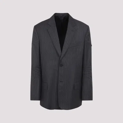 Balenciaga C.p.company Denim Blazer With Double-breasted Design In Black