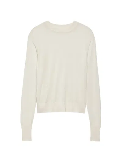 Another Tomorrow Fine-knit Long-sleeve Top In Neutral