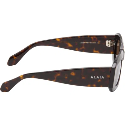 Alaïa Brown Rectangular Sunglasses In Neutral