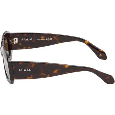 Alaïa Brown Rectangular Sunglasses In Neutral