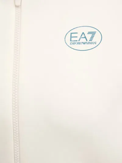 Ea7 Logo-print Zip-up Jacket In White