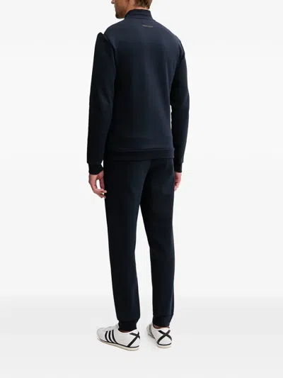 Ea7 Logo-print Zip-up Sweater In Blue