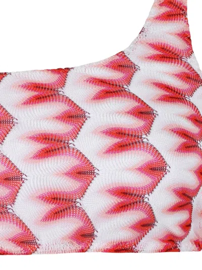 Missoni One-shoulder Zigzag Bikini In Pattern