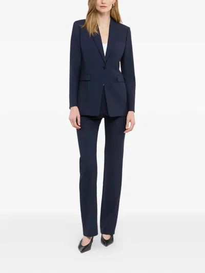 Another Tomorrow Single-button Blazer In Blue