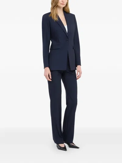 Another Tomorrow Single-button Blazer In Blue