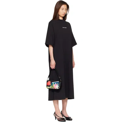 Palm Angels Milan La T-shirt Midi Dress In Black