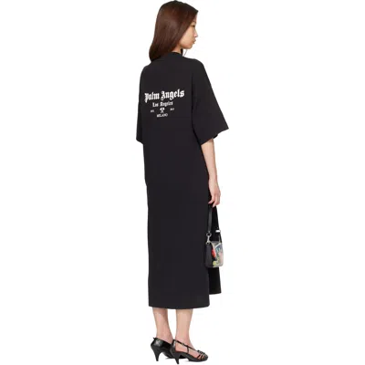 Palm Angels Milan La T-shirt Midi Dress In Black