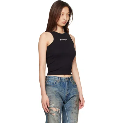 Palm Angels Classic Logo Fitted Tank Top In Black