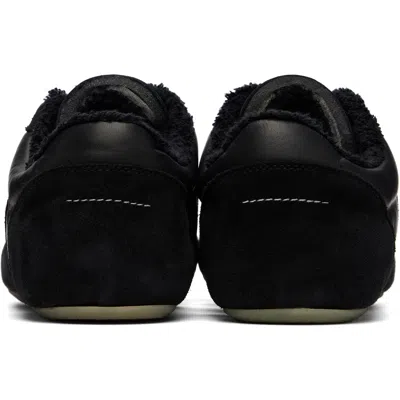 Mm6 Maison Margiela Mm6 By Maison Margiela Contemporary Black Leather And Suede Sneakers With Square Toe