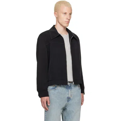 Second / Layer Second Layer Herman Contrast-stitch Twill Jacket In Black