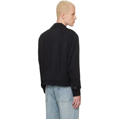 Second / Layer Second Layer Herman Contrast-stitch Twill Jacket In Black