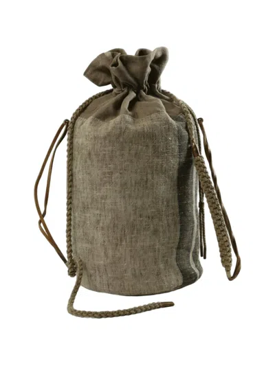 Ziggy Chen Drawstring Braided-strap Backpack In Green