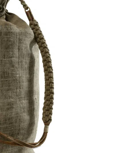 Ziggy Chen Drawstring Braided-strap Backpack In Green