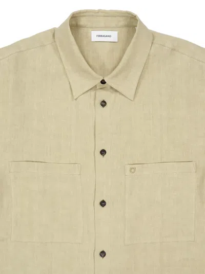 Ferragamo Button-up Patch-pocket Shirt In Multi