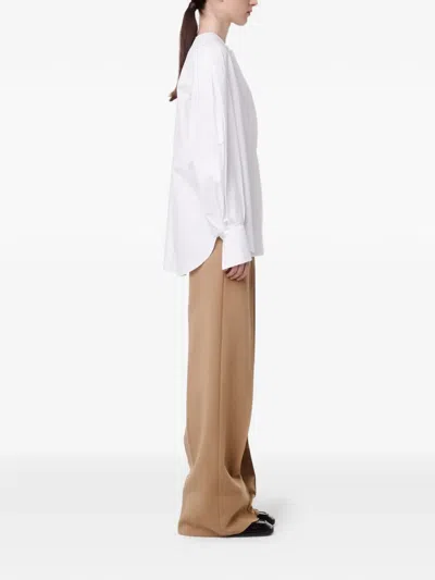 Another Tomorrow Quarter-zip Blouse In White