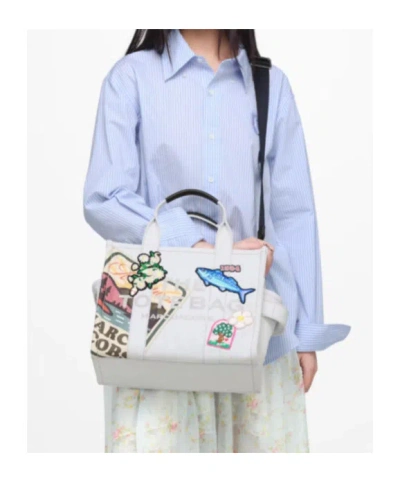 Marc Jacobs The Camp Patchwork Denim Medium Tote Bag In White