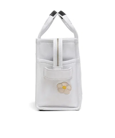 Marc Jacobs The Camp Patchwork Denim Medium Tote Bag In White