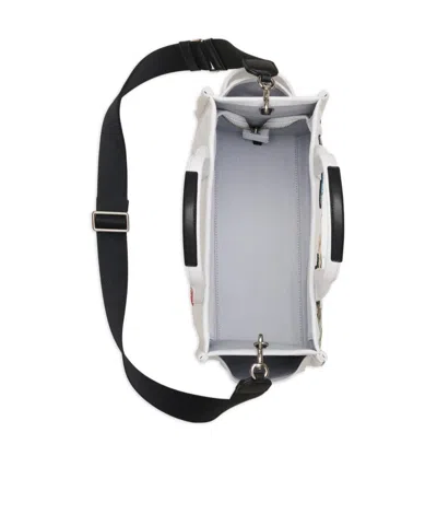 Marc Jacobs The Camp Patchwork Denim Medium Tote Bag In White