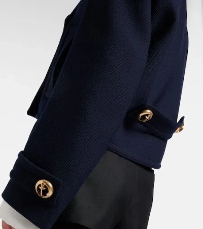 Balenciaga Double-breasted Wool Jacket In Multi