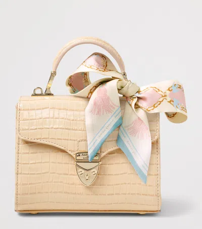Aspinal Of London Womens Buttermilk Mayfair Patent-leather Top-handle Bag In Neutral
