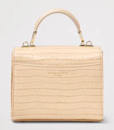 Aspinal Of London Womens Buttermilk Mayfair Patent-leather Top-handle Bag In Neutral
