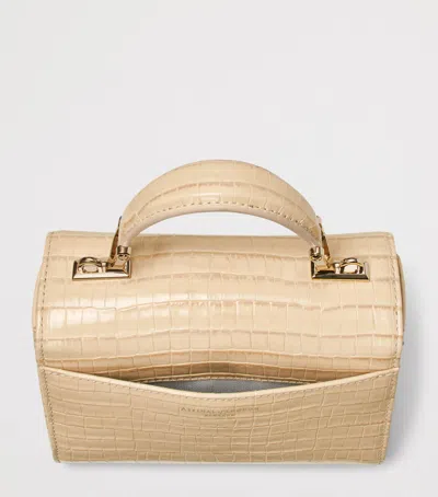 Aspinal Of London Womens Buttermilk Mayfair Patent-leather Top-handle Bag In Neutral
