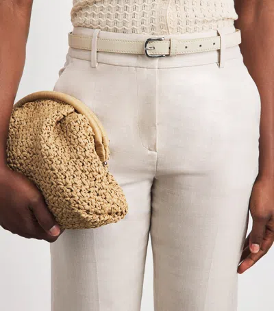 Eleventy Leather Belt In Neutral