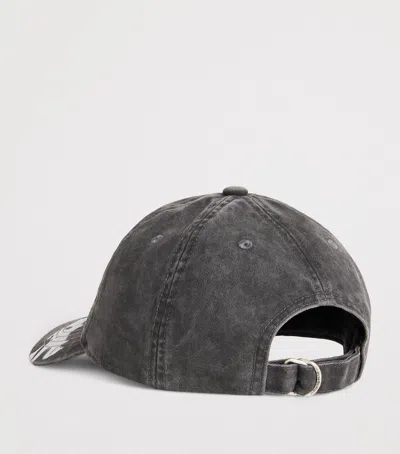Acne Studios Graffiti Logo Baseball Cap In Gray