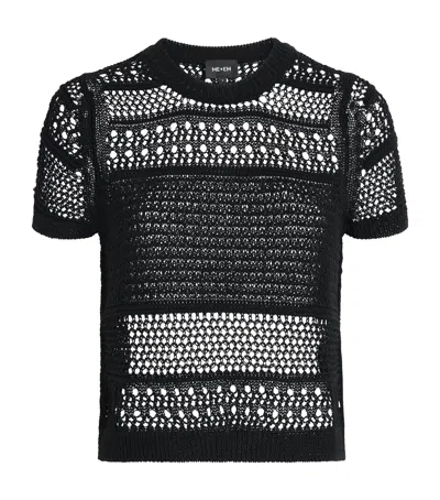 Me+em Linear Knit Straight Baby Tee Black In Multi