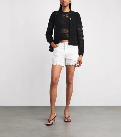 Me+em Linear Knit Straight Baby Tee Black In Multi