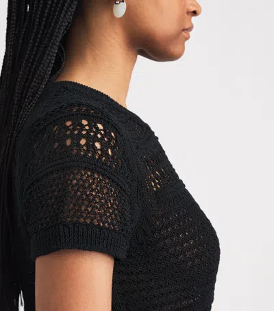 Me+em Linear Knit Straight Baby Tee Black In Multi