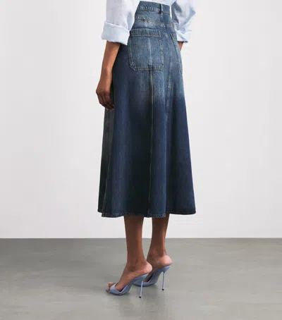 Me+em Panelled Denim Maxi Skirt Mid Blue Wash