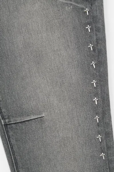 Rta Exodus Bryant Side Cross Skinny Jeans In Gray
