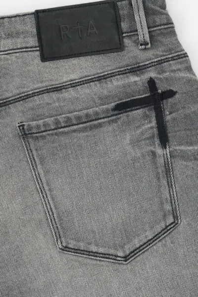 Rta Exodus Bryant Side Cross Skinny Jeans In Gray