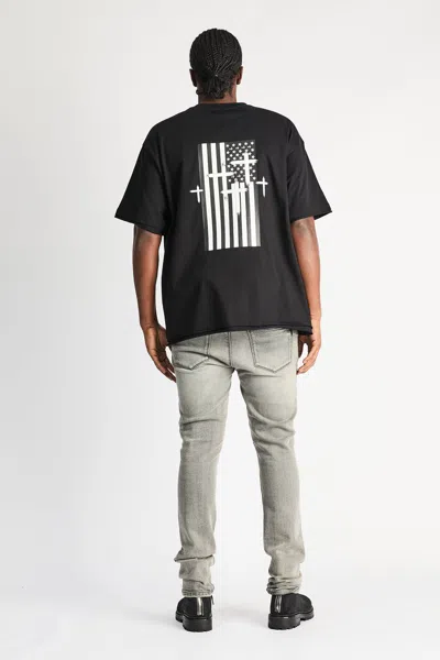 Rta Exodus Bryant Side Cross Skinny Jeans In Gray
