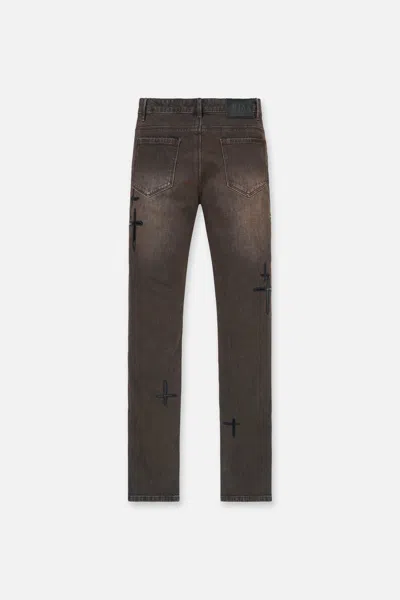 Rta Bryant Cross-patch Skinny Jeans In Brown